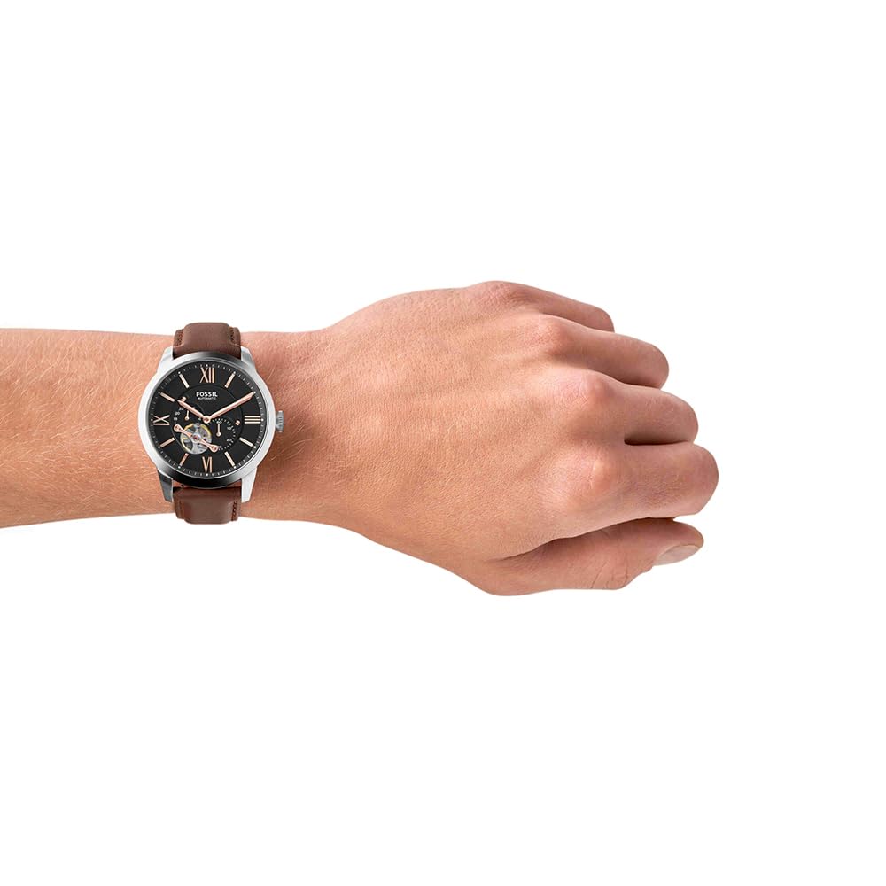 FOSSIL Townsman Uhr für Herren, mechanisches Automatikwerk mit Edelstahl- oder Lederarmband