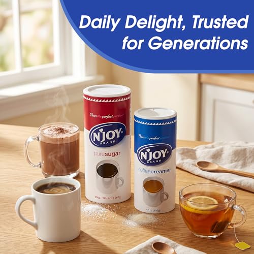 Image of N'Joy Pure Sugar, Pack of 3 Canisters with EZ-Open Pour Spout (20 oz each)