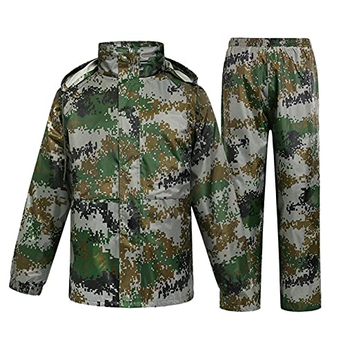 LYDHDY Tuta antipioggia per moto Impermeabile Uomo impermeabile Vernice Giacca antipioggia per adulti Camouflage Escursionismo Impermeabile per esterno Moto Abbigliamento impermeabile