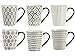 Confezione 6 mug vhera in stoneware decoro assortito cc 350