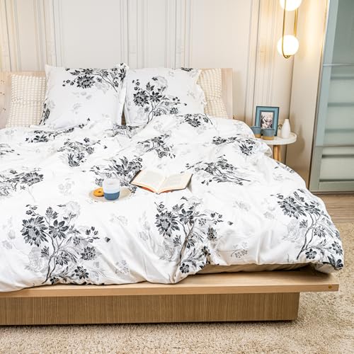 DRAP HOUSE Parure de Lit 220x240 cm – 3 Pièces avec 2 Taies 63x63 cm – Housse de Couette en Coton Microfibre Doux et Respirant – Fermeture Éclair Cachée –...