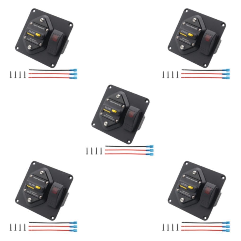 5 Set di Interruttore Automatico con Interruttore a bilanciere per Barca Interruttore da Pannello ON-off Interruttore Automatico con Interruttore a bilanciere per Barca Affidabile Sicuro 250A