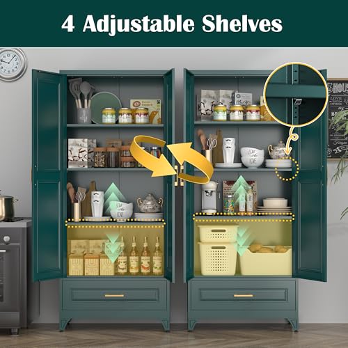 Image of SteeLoong 75 inch Metal Storage Cabinet with Doors and 3 Adjustable Shelves