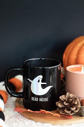 Miniatura 3 de Pearhead - Dead Inside Ghost, Taza de café de regalo incandescente de Halloween, accesorios de otoño para el hogar Deor, 13 onzas