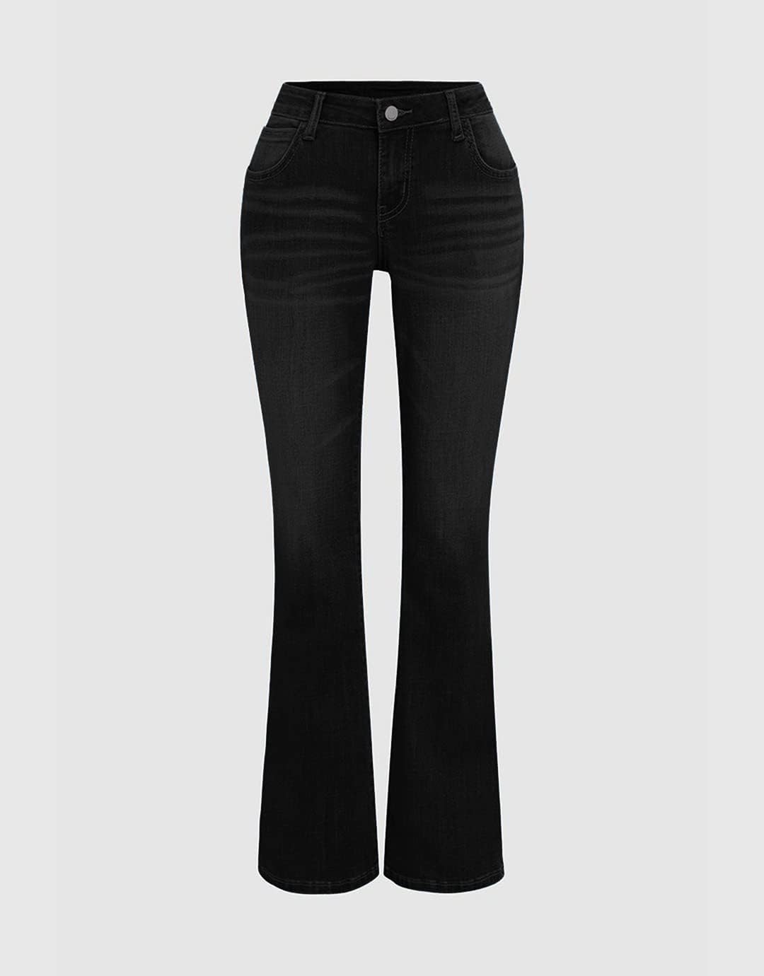 Flamingals Butt Lifting Bootcut Jeans Stretchy Casual Fall Winter Trendy Flare Leg Jeans for Women - Image 4