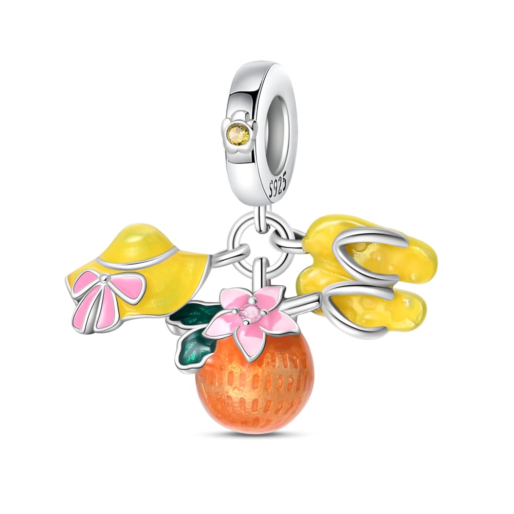 Pandach Damen Charm Anhänger für Armband 925 Sterling Silber Charms Beads passend für Armband und Halskette, Kompatibel mit Europäischen Armbänder für Frauen Mädchen