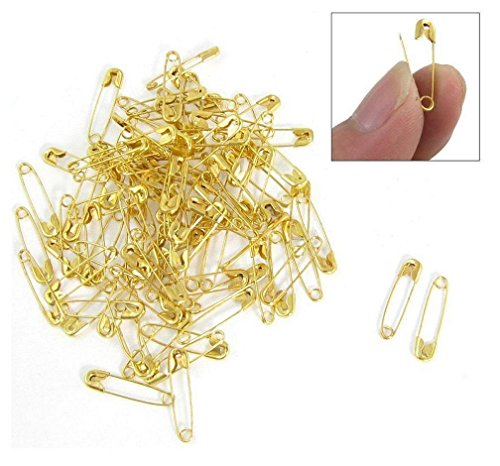 100Pcs Small Tiny Gold Metal Steel Mini Safety Pins 2cm 20mm