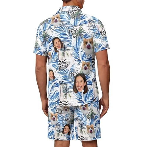 2 Piece Set for Men Beach/Women's Bikini Sets,Custom Face Print Swimwear,XS-3XL4