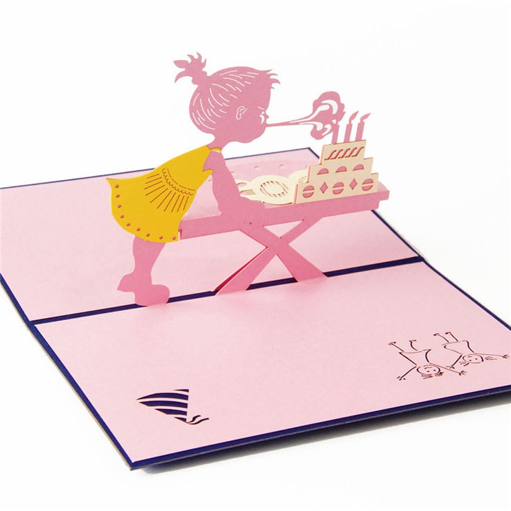 SSLBeryl Birthday Pop Up Card for Granddaughter Daughter Niece 3D Paper Cute Greeting cards for Kids (Granddaughter)
