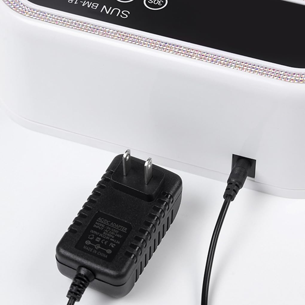 Lámpara de uñas UV LED con pantalla LCD táctil y acabado brillante de diamante ABS, batería 6000 mAh.