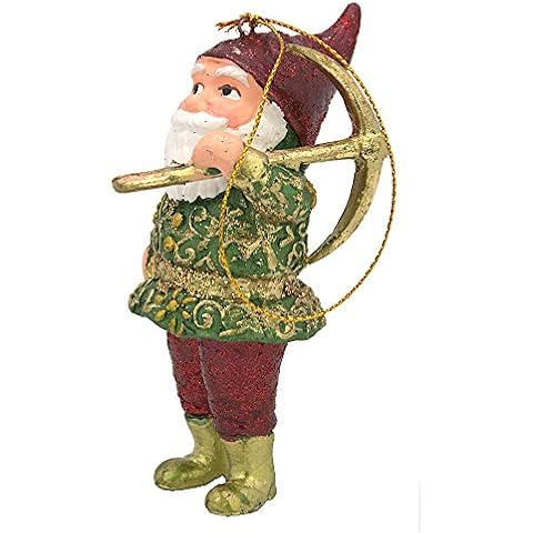 ecosoul Gartenzwerg Zwerg Weihnachten Baumschmuck Figur Deko Hänger Christbaumschmuck 11 cm Cover