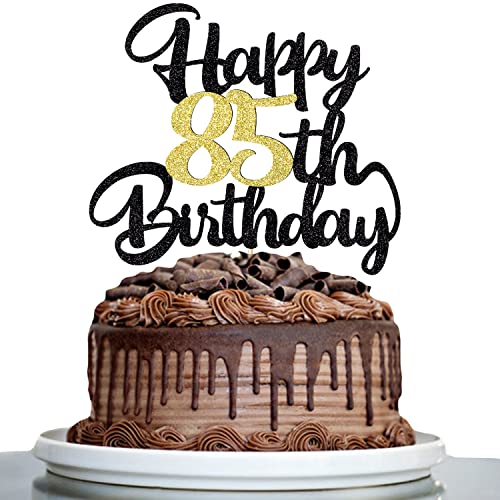 Image of 85th Happy birthday cake topper party decoration gift plugin | Cheers to 85 Years,85 & Fabulous /Hello 85th Legend since Awesome since1941 Straight Outta Party Decoration Gift Plugin