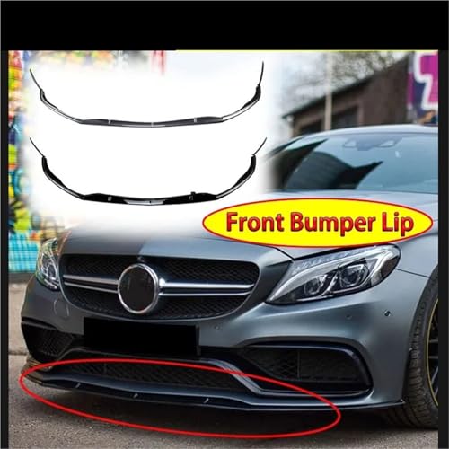 Spoiler de pare-chocs avant brillant noir pour Mercedes Classe C