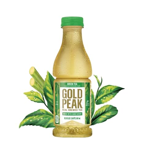 Gold Peak - Bebida de té helado de té verde 185 onzas líquidas paquete de 12 botellas