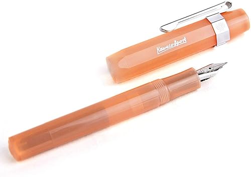 Miniatura 2 de Kaweco Pluma estilográfica Frosted Sport Mandarina suave, punta fina, clip octogonal deportivo cromado (novedad 2019)