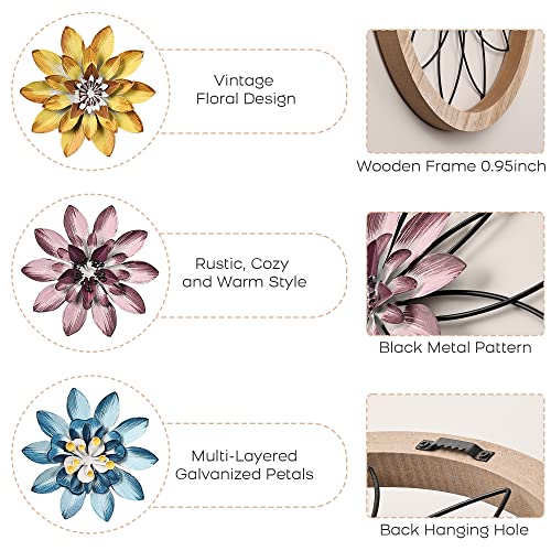 3 Pieces Thicken Wall Decor Farmhouse Rustic Wood Vintage Hanging Decoration Hollow Carved Design for Outdoor Living Room Bedroom Bathroom Kitchen - Image 4