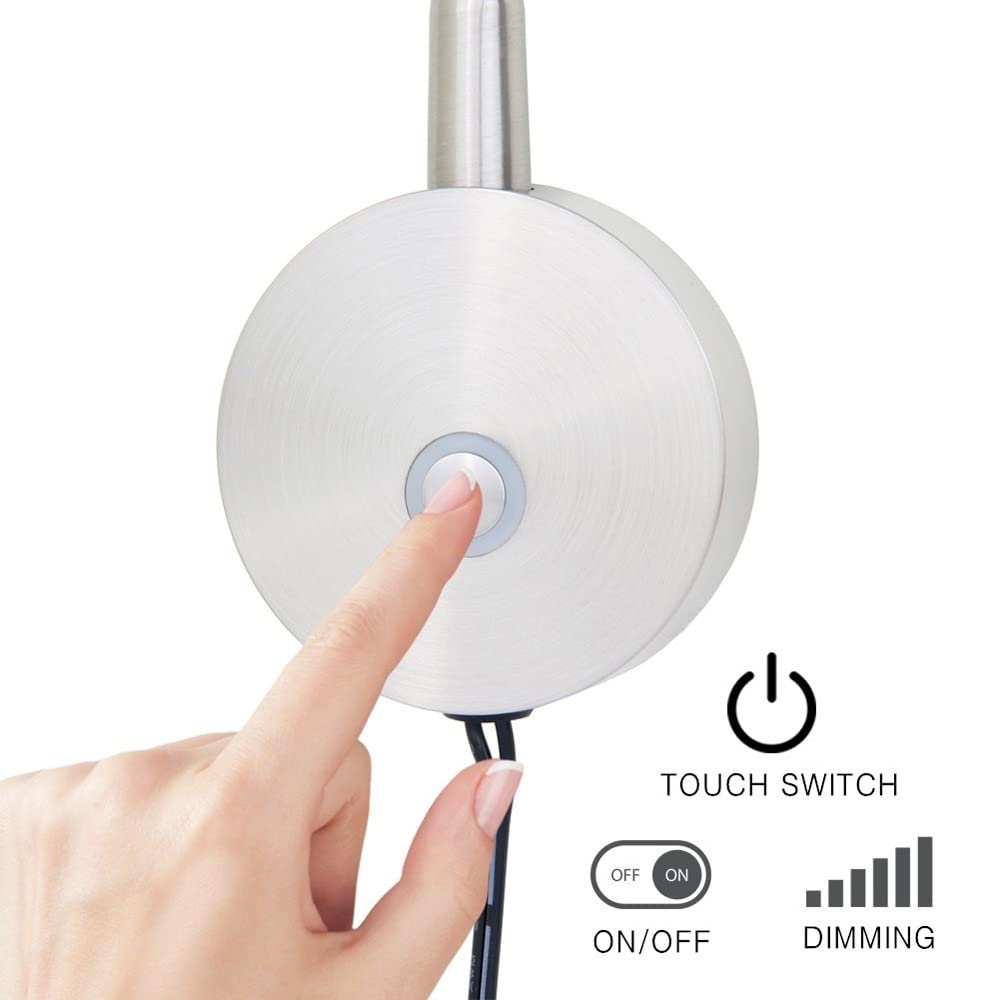 Lampy ścienne, reflektor 3 W, lampa ścienna LED z przełącznikiem dotykowym, odczyt zagłówka, reflektory, akcenty do montażu na ścianie, dekoracja wnętrz, kinkiety ścienne, czarne, 3000 K