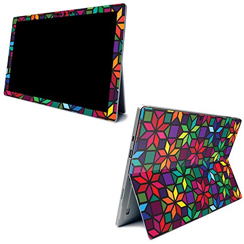 Image of MightySkins Carbon Fiber Skin for Microsoft Surface Pro 7 - Stained Glass Window | Textured Carbon Fiber Finish | Easy to Apply, Remove, and Change Styles | Made in The USA