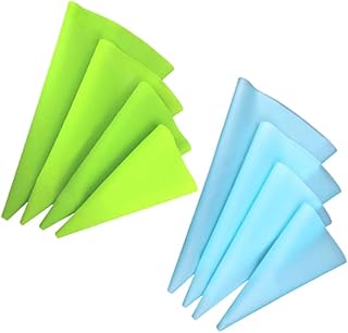 シリコン製絞り袋セット 8個入り グ絞り袋 リーバッグ ケーキデコレーションツール 再利用可能 4サイズ 色