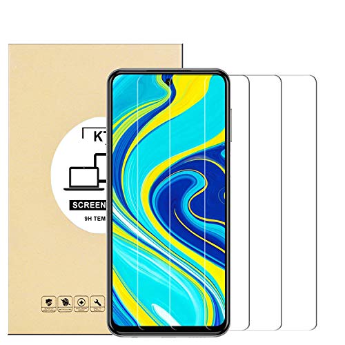 [3 Pack] Xiaomi Redmi Note 9 pro Screen Protector Glass, KTTWO Anti-Scratch Anti-Fingerprint 9H Hardness Tempered Glass Screen Protector for Xiaomi Redmi Note 9 Pro Max/Xiaomi Redmi Note 9S
