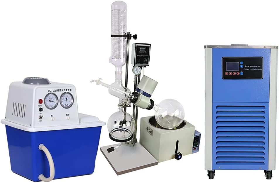 HNZXIB Rotary Evaporator 5L with Vacuum Pump and 10L Cooling Chiller,Rotary Evaporator Kit 110V