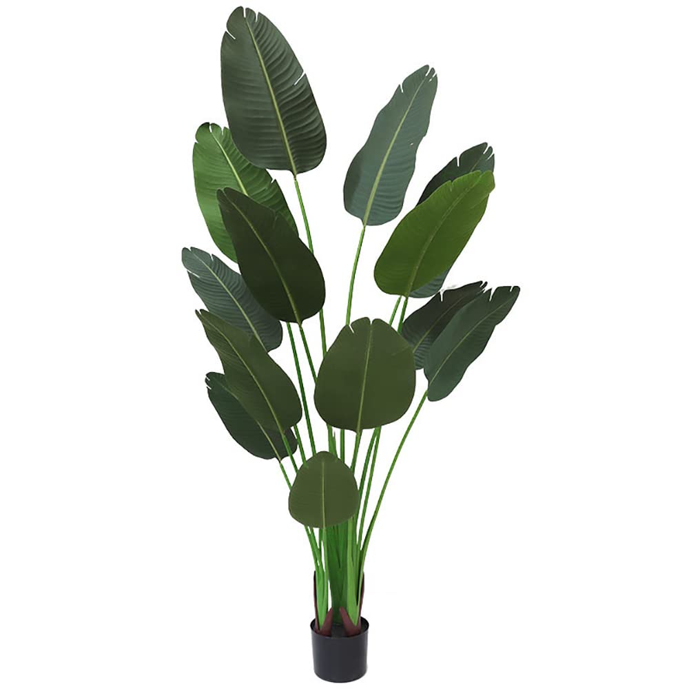 Artificial Tree Birds of Paradise Plant Fake Banana Leaf Faux Tree Perfect Faux Plants for Indoor Outdoor Balcony Home Office Floor Living Room Decoration 160cm
