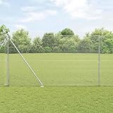 QJBSAVVA Gartenzaun Stahl Silber 1000 x 3,2 x 160 cm, UV-beständiges Design für Garten Balkon und Camping, moderner Drahtzaun mit Pfosten für sichere Hundezone und Hühnergehege