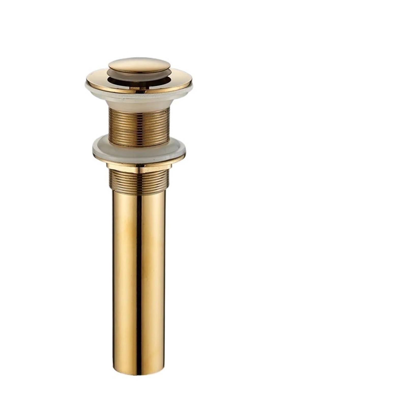 Bathroom Brass Basin Sink Pop Up Drain Lavatory Water Let Vanity Sink Waste Stopper Drainer Black Gold Washbasin Bounce Filter(Gold no Overflow B)