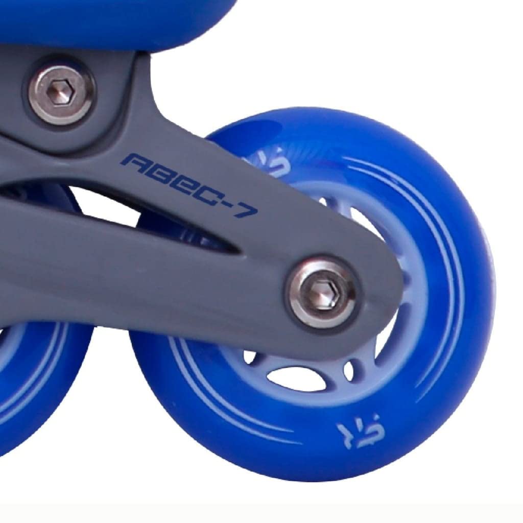 Kids Globe Street Rider 720512 Rollers en Ligne Vert/Bleu, réglables de la Taille 31-34, ABEC7 Cadre en Aluminium