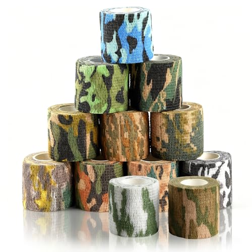 12 Rolls Camouflage Cohesive Bandages