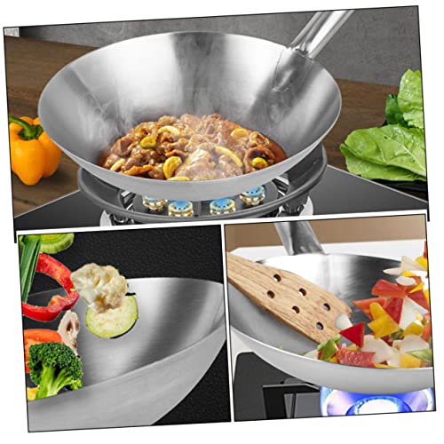 Wok de acero inoxidable con mango ergonómico miniatura 3