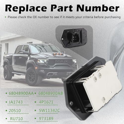 Image of Manual Temp AC Control Module HVAC Blower Motor Resistor Compatible with Dodge 09-10 Ram 1500 /10 Ram 2500 Ram 3500-11-14 1500 /11-18 2500 3500 /11-16 4500 5500 Replaces ‎68048900AA