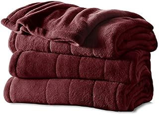 Sunbeam Heated Blanket | Microplush, 10 Heat Settings, Garnet, Full - BSM9KFS-R310-16A00