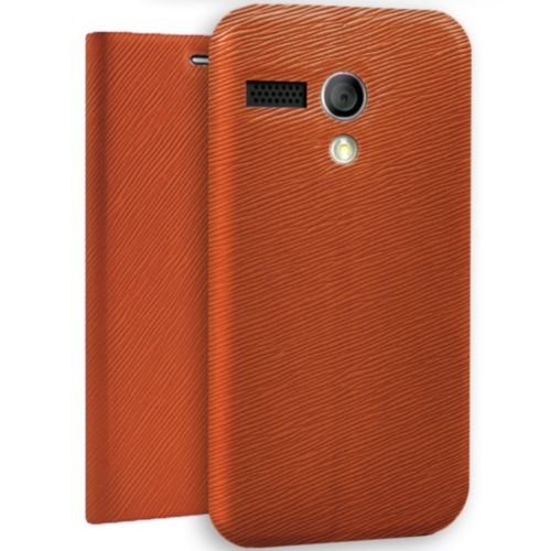 Moto G Case, YESOO Moto G 1st Gen Unique Flip Protective Cover With Unique Suction Cup Closure And Build-In Stand (YESOO Retail Packaging - 180 Days Warranty) (Brown)