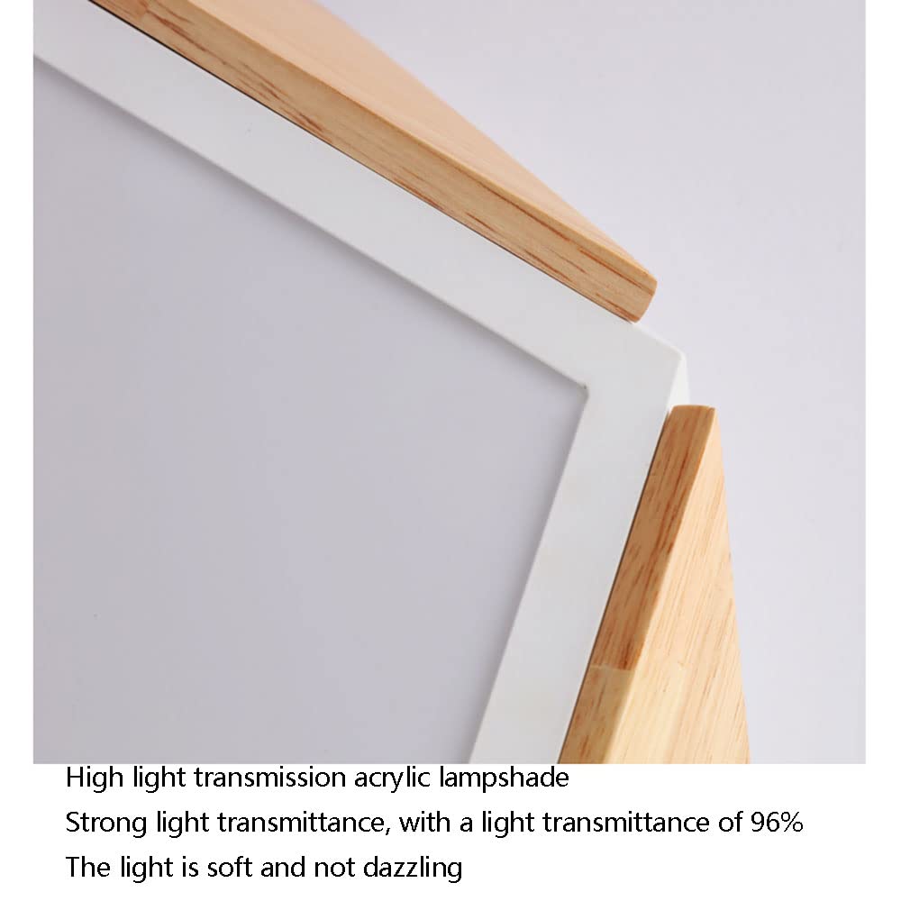 Plafonnier LED dimmable Finition Blanche économie d'énergie 18 W 1500 LM encastré Style Nordique en Bois idéal pour Une entrée ou Une Chambre
