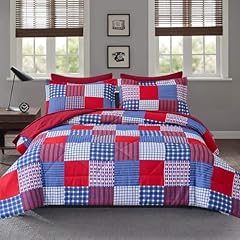 Red Blue Plaid Patchwork