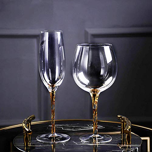 Copa de champán Phnom Penh elegante vaso de cristal con borde dorado para brindar 3