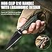 Omesio EDC Neck Knife, 3.15” D2 Steel Reverse Tanto Blade Small Fixed Blade Knife with Kydex Sheath, M-DR17 Full Tang with Green G10 Handle and Necklace, Ideal for Camping, Hiking, Everyday Outdoor Use