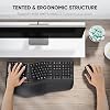 MEETION Ergonomic Keyboard and Mouse, Wireless Keyboard with Vertical Mouse, Split Curved Keyboard with Wrist Rest, Natural Typing USB Receiver Rechargeable Full Size, Windows/Mac/PC/Laptop, Large
