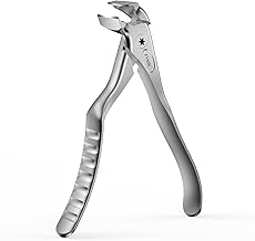 FVION Nail Clippers for Seniors - Adult Nail Clippers Angled Head and Wide Opening for Thick Nails, Precision Toenail Clippers with Nail Picks (Silver)
