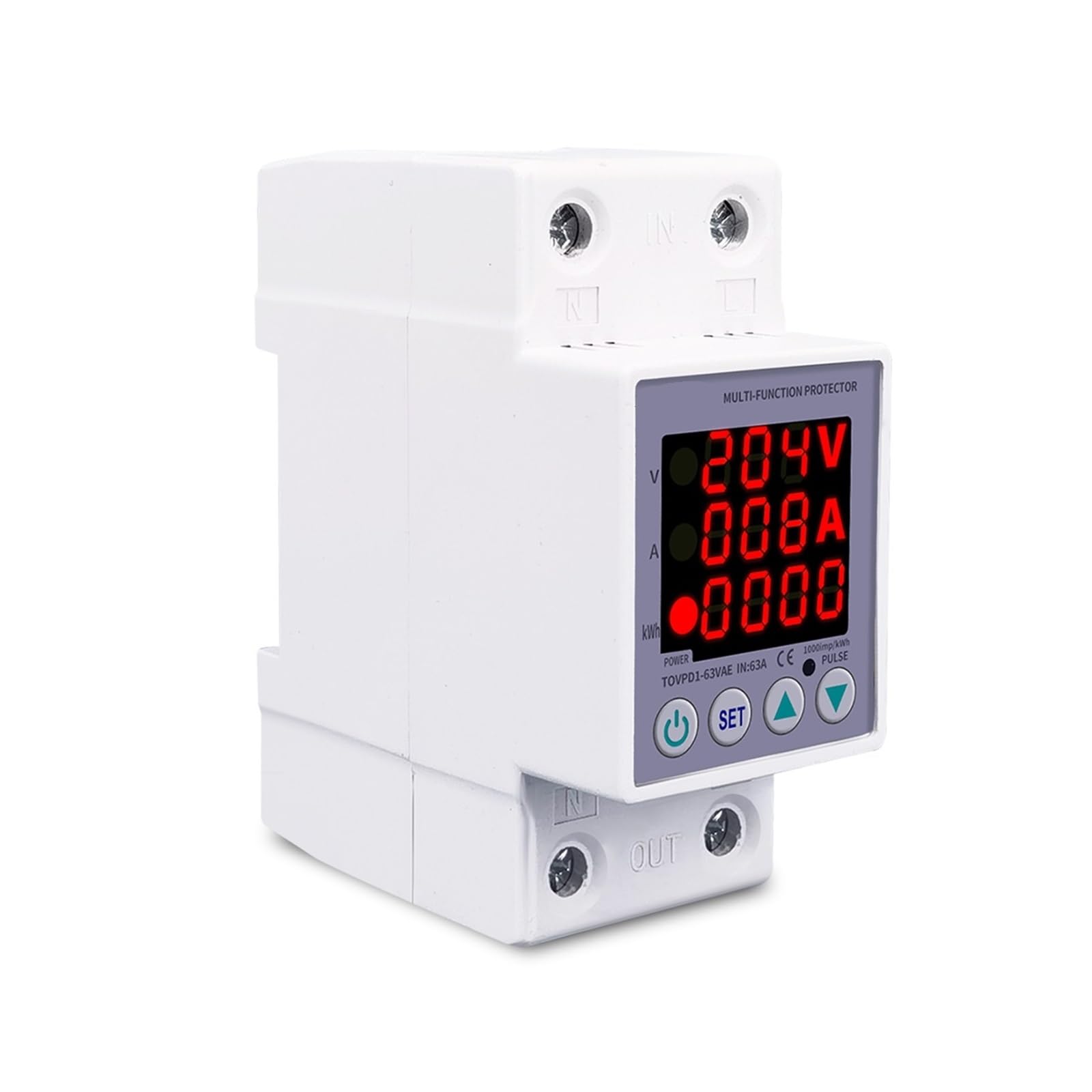 Protection surtension et sous-tension rail DIN 230V 63A avec compteur