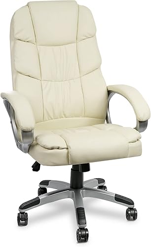 Halter Silla de oficina ejecutiva para trabajo y juegos, silla ergonómica de respaldo alto con soporte lumbar, ángulo de inclinación ajustable, giro