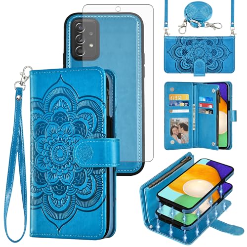 Protection Samsung A52S 5G avec porte-cartes zippé et bandoulière amovible