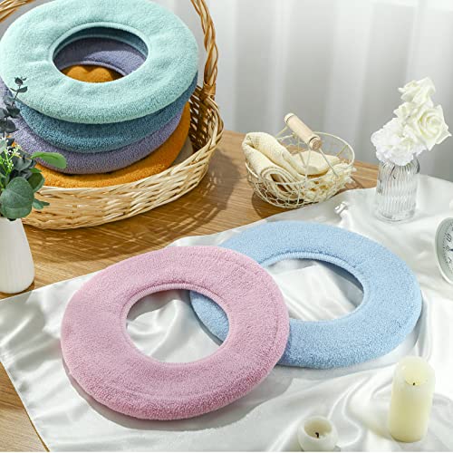 8 Stück weiche WC-Sitzbezug-Pads, waschbar, Toilettensitzkissen, länglich, dehnbar, Toilettensitzwärmer, dicker, einfache Installation, Toilettensitzbezug für Badezimmerdekorationen, 8 Farben (flach) – Bild 8