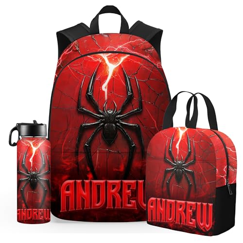 Back to School Personalized Backpacks for Boys Backpack and Lunch Bag Set Gifts for Son Customized Kids Bookbag Casual Unisex SchoolBags Custom Backpack
