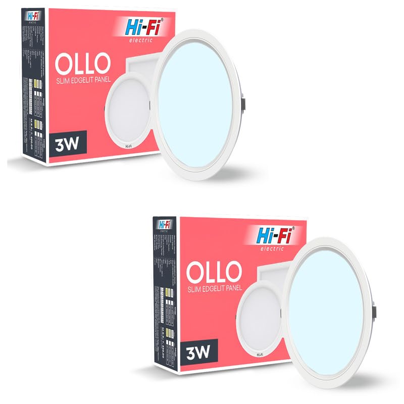 Image of Hi-Fi OLLO 3 watt Downlight for Junction Box | Cool Day White (6500K) |68 mm Cutout| Inbuld Driver| Round Ied Light for Ceiling Pack of2