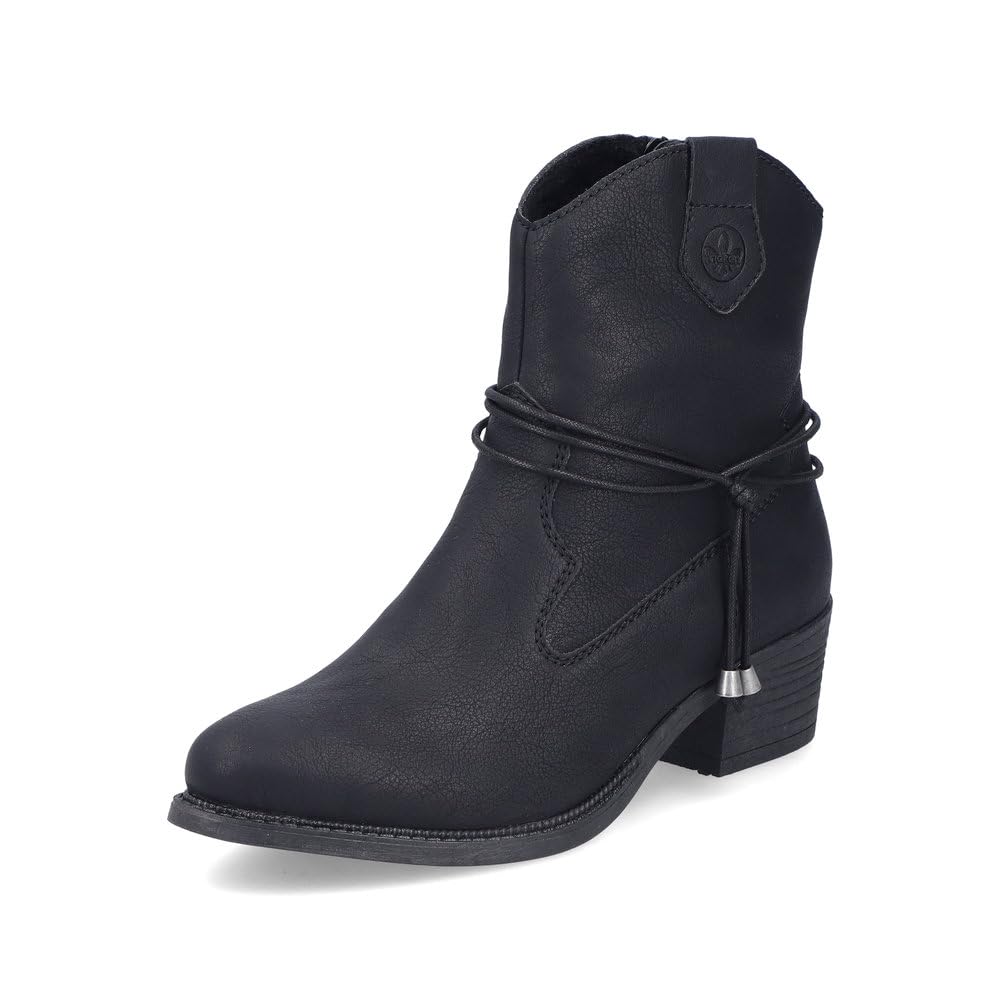 Rieker Damen Klassische Stiefeletten 73158, Frauen Stiefeletten,reißverschluss,stiefel,bootee,booties,halbstiefel,schwarz (00),38 EU / 5 UK