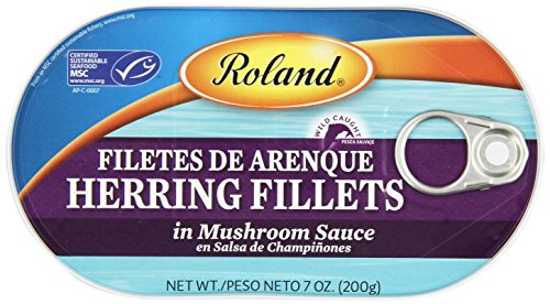 Roland Herring Fillets, Mushroom Sauce, 7 Ounce (Pack of 6)