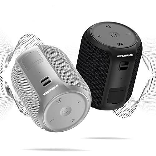 NOTABRICK 【2PCS【Update】 Bluetooth Speakers,Portable Wireless Speaker with 15W (30W) Stereo Sound, Active Extra Bass, IPX6 Waterproof Shower Speaker, TWS, Portable Speaker