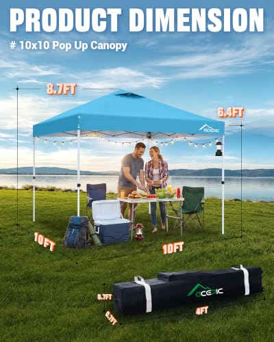 Image of Acepic 10x10 Pop Up Canopy Tent，Serene Blue,10 * 10